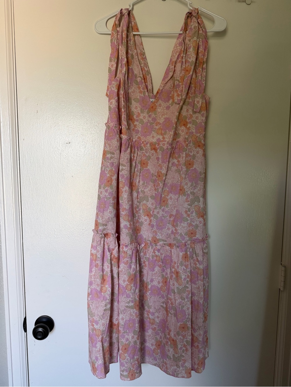 Petal & Pup Pink Floral Tie-Shoulder Maxi Dress